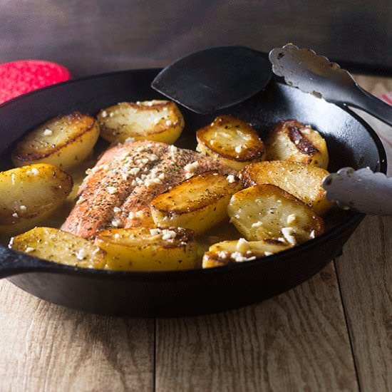 Cast Iron Skillet Salmon Vesuvio