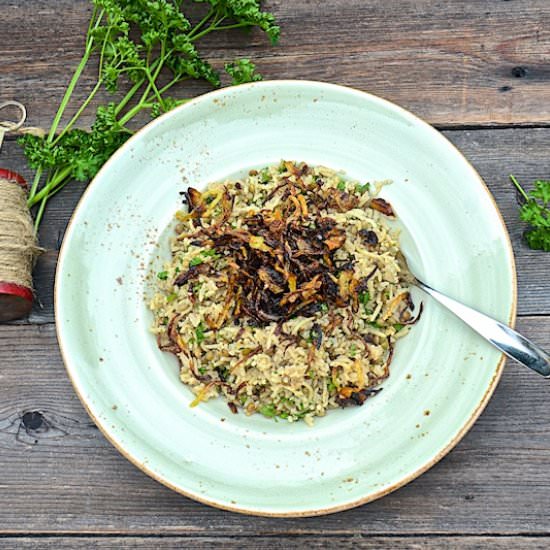 Mujadarah: rice and lentils