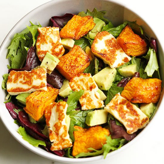 Pumpkin, Haloumi & Avocado Salad