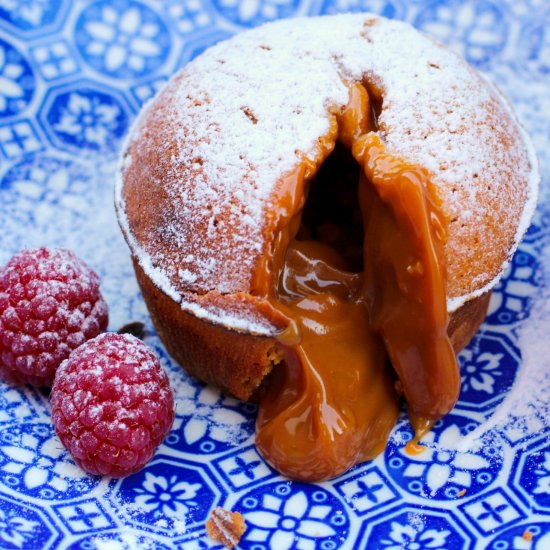 Caramel lava cakes.