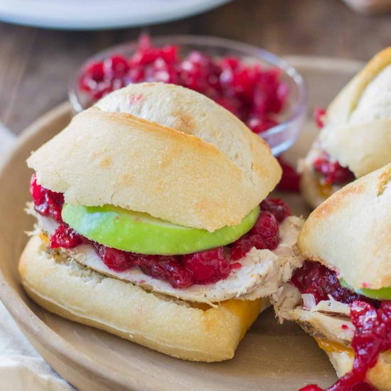 Turkey Cheddar Cran Apple Sliders