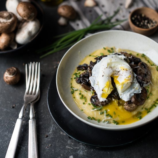 Creamy Polenta with Mushroom Ragout