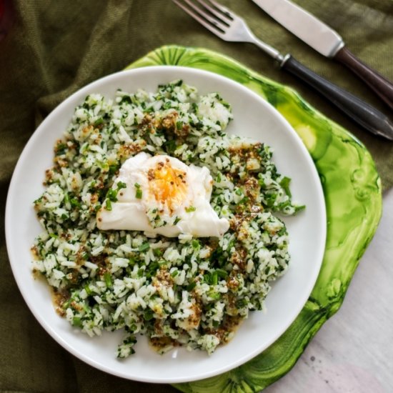 Rice with Spinach, Herbs and Eggs