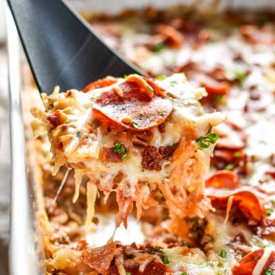 Spaghetti Squash Pizza Casserole