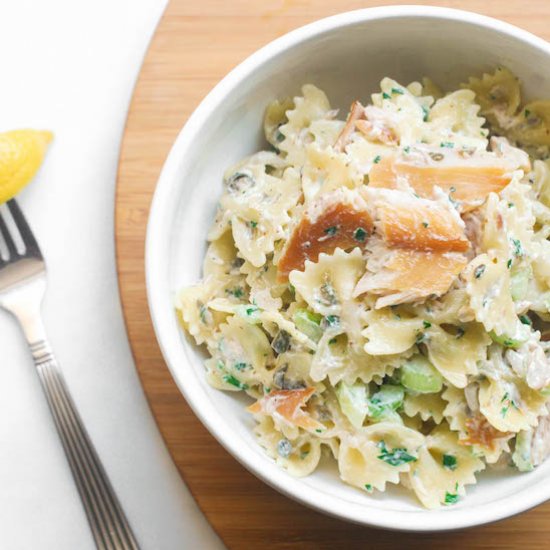 Smoked Trout Pasta Salad