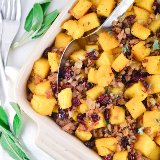 Cranberry Pork Polenta Stuffing