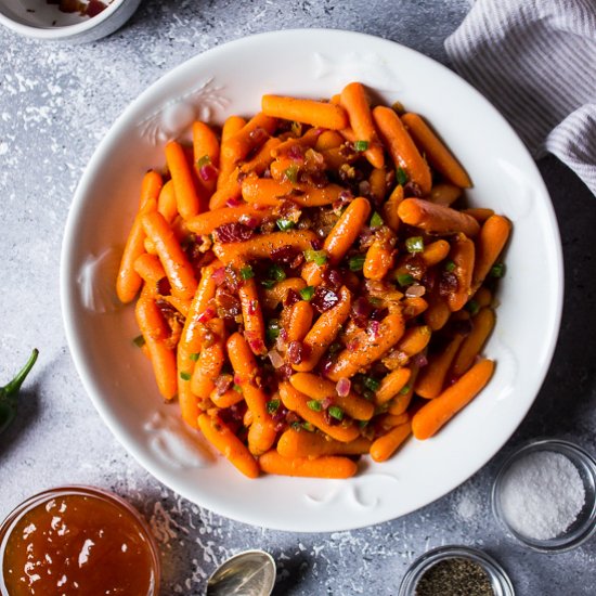 Apricot Glazed Carrots with Bacon