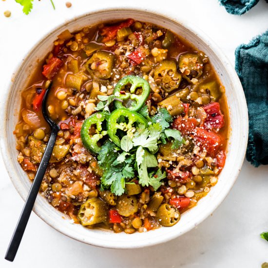 Instant Pot Lentil Gumbo