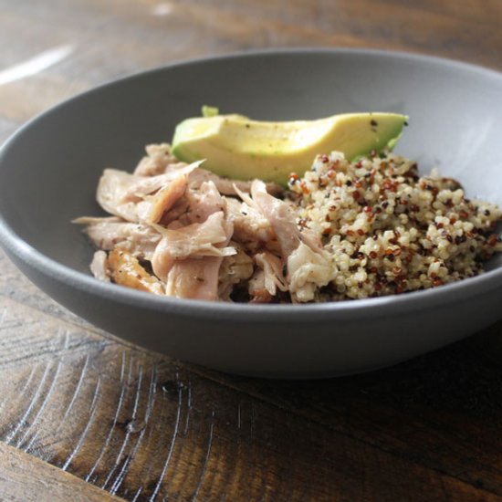 Warm Chicken Quinoa Salad with Avocado