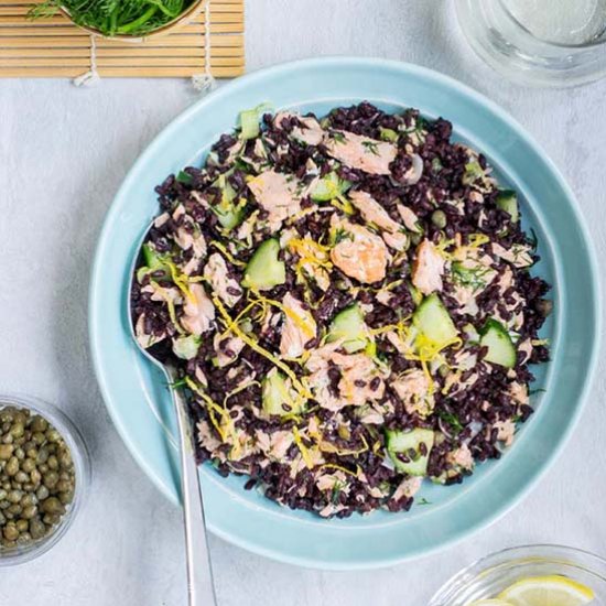 Black Rice Salmon Salad