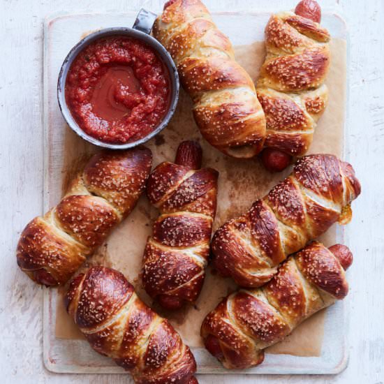 Parmesan Pretzel Dogs