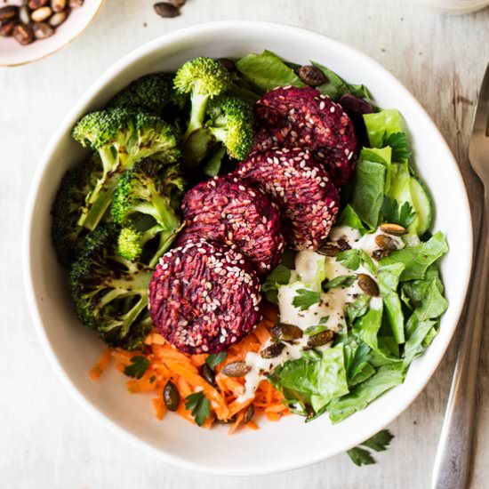 Baked beetroot falafels (V,GF)