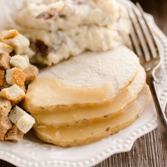 Crockpot Turkey & Garlic Mashed