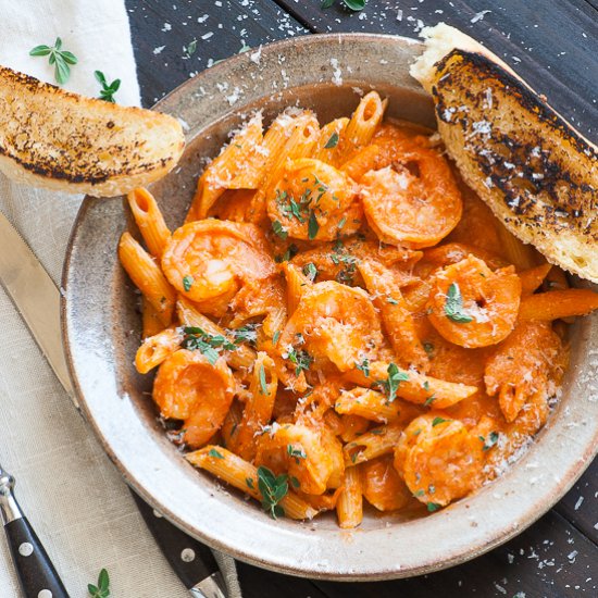 Shrimp Penne with Vodka Sauce