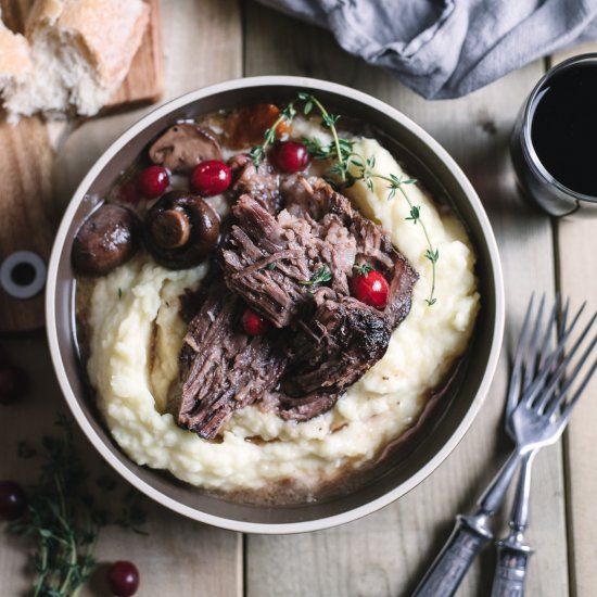 Cranberry Mushroom Pot Roast