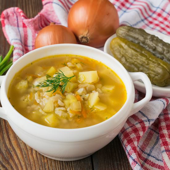 Russian Pickle Soup (Rassolnik)