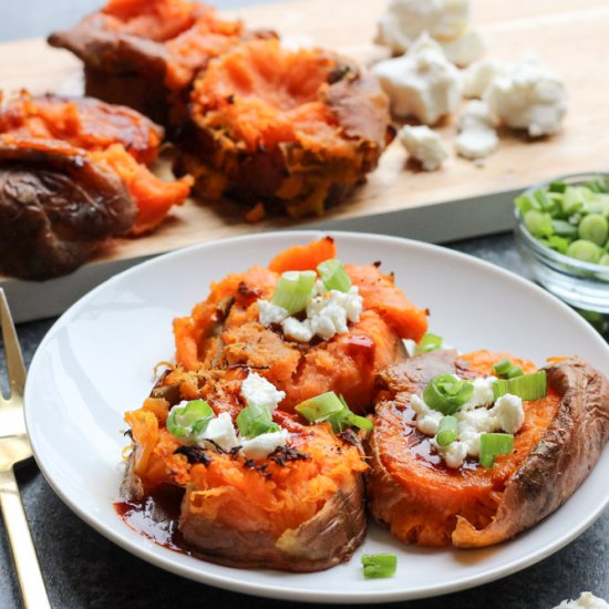 Healthy Smashed Sweet Potatoes