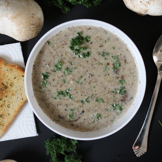 Roasted Mushroom and Brie Soup