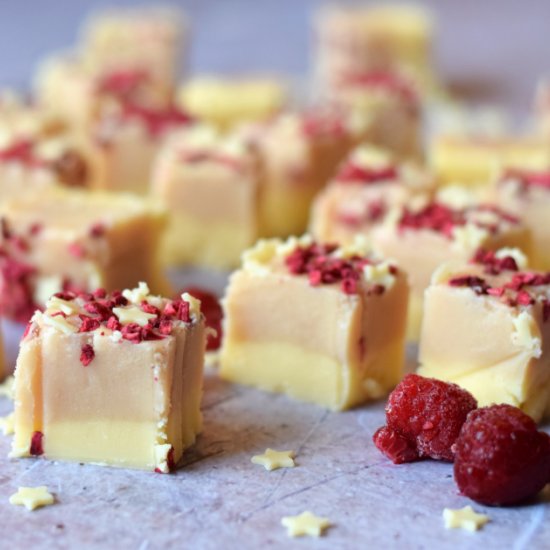 Raspberry & White Chocolate Fudge