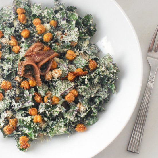 Kale Caesar with Anchovy Dressing