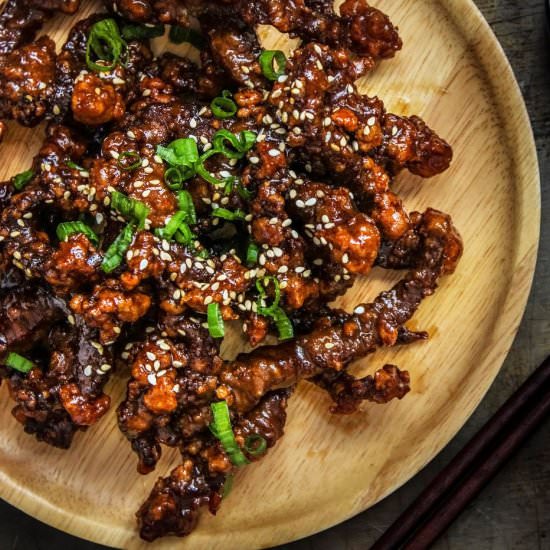 Sweet and Sticky Crispy Beef