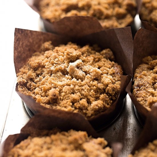 Whole Wheat Pecan Crumb Muffins