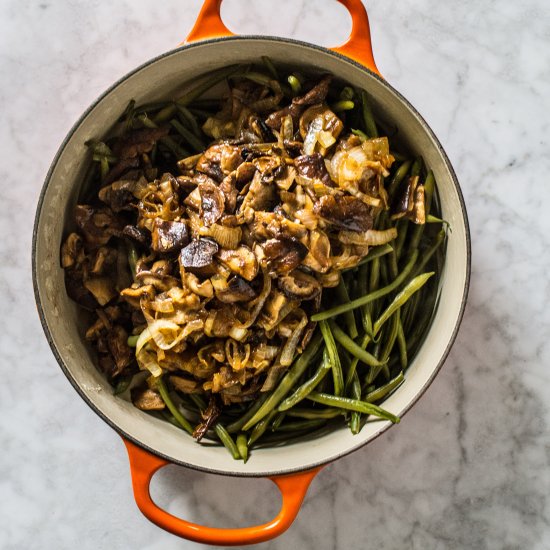 Haricot Verts and Mushrooms