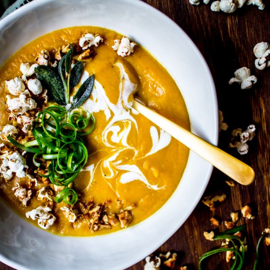 Butternut Squash & Scallion Soup