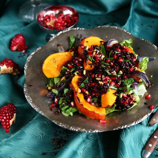 Roast Pumpkin and Black Rice Salad