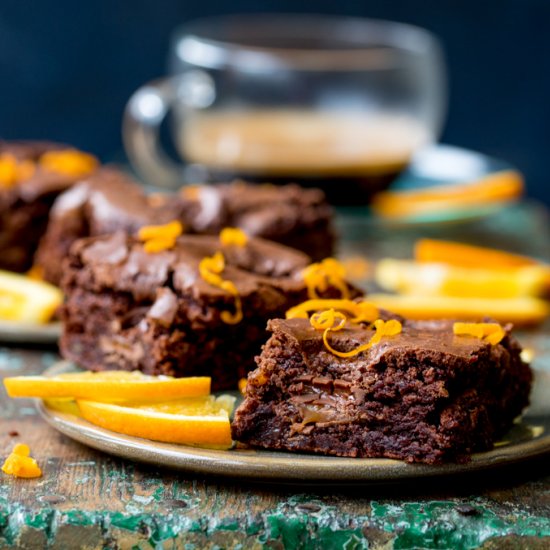 Chocolate Caramel Orange Brownies