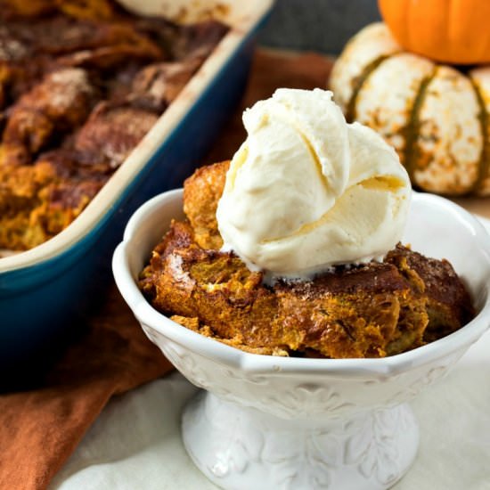 Pumpkin Snickerdoodle Bread Pudding