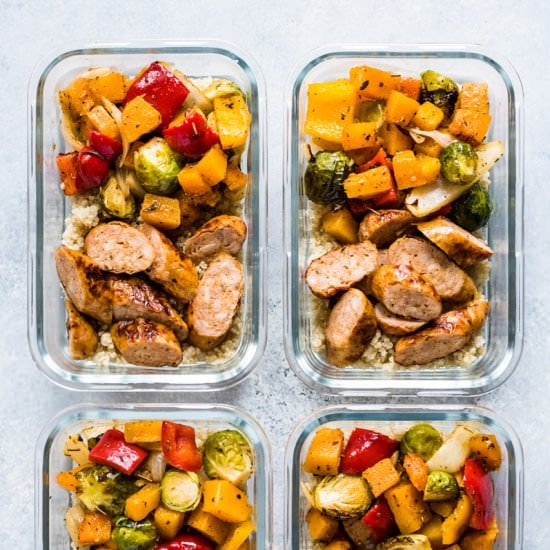 Healthy Sheet Pan Sausage + Veggies