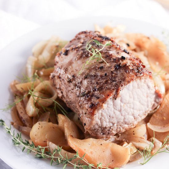 Pork Loin with Apples & Onions