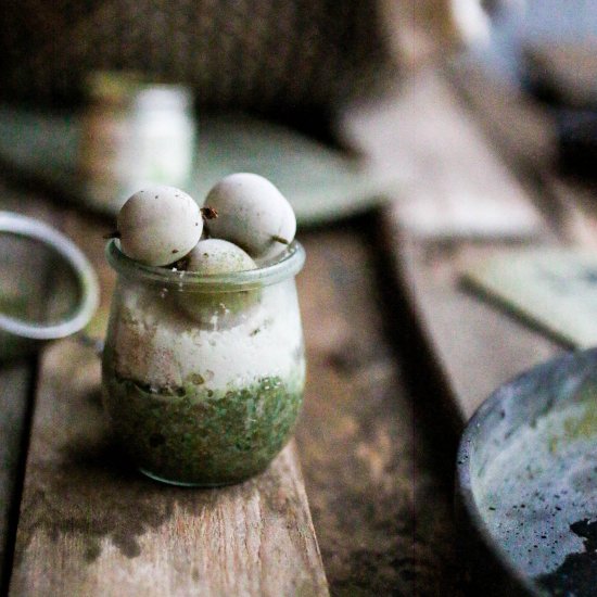 Matcha Coconut Overnight Pudding