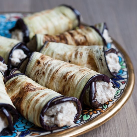 Walnut Feta Eggplant Rolls