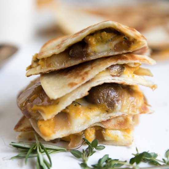 Cheesy Pumpkin Quesadilla w Sausage