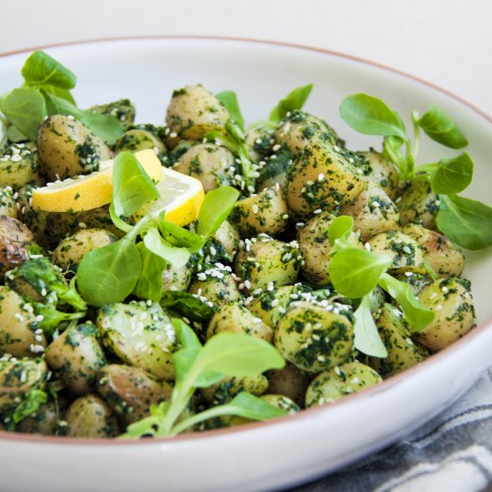 Roasted Potato Nettle Salad