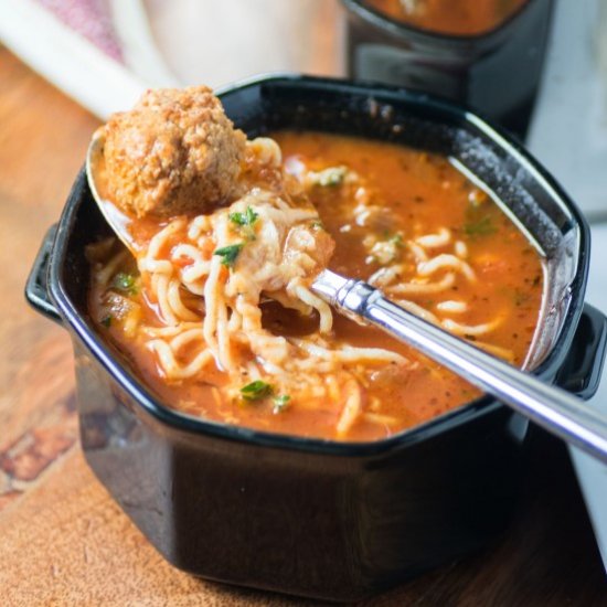 Spaghetti Meatball Soup