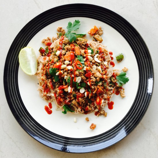 Tofu Scramble with Vermicelli