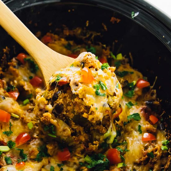 Slow Cooker Quinoa Enchilada Bake