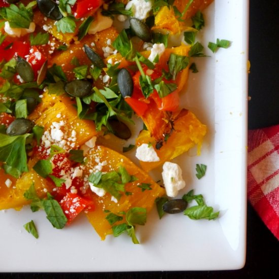 Spicy Roasted Pumpkin with Feta