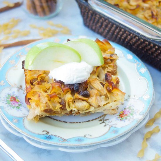 Sweet and Savory Apple Noodle Kugel