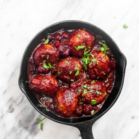 Cranberry BBQ Veggie Meatballs