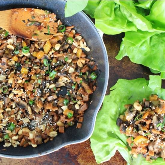 Vegan Seitan Lettuce Wraps