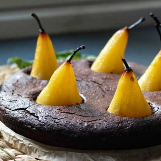 Flourless Chocolate Pear Cake