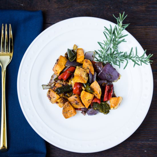 Roast Sweet Potatoes and Peppers