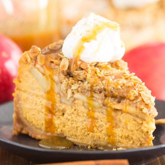 Apple Crisp Pumpkin Cheesecake