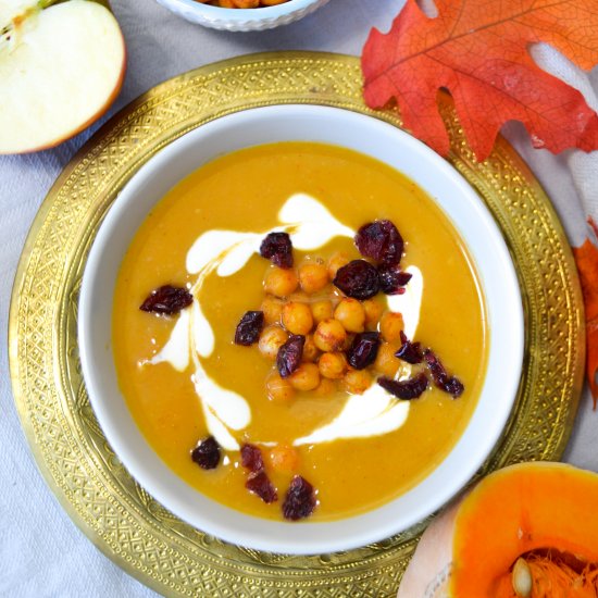 Pumpkin & Apple Soup with Chickpeas