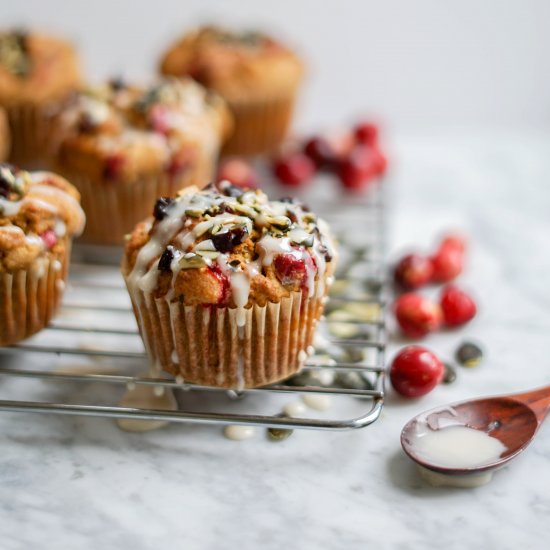 Maple Pumpkin Cranberry Muffins