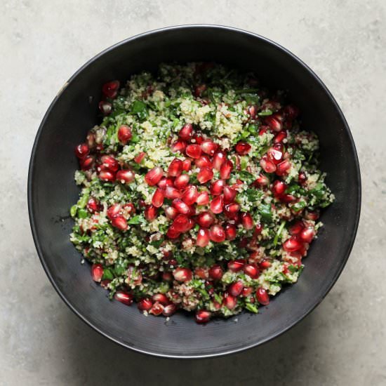 pomegranate cilantro tabbouleh